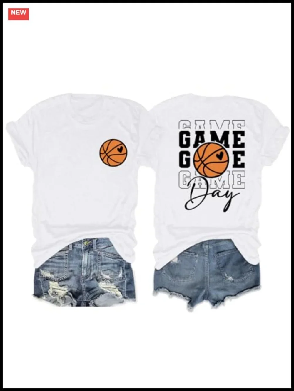 Funny Basketball Mom Graphic T-Shirt Cotton Blend Crew Neck Short Sleeve for